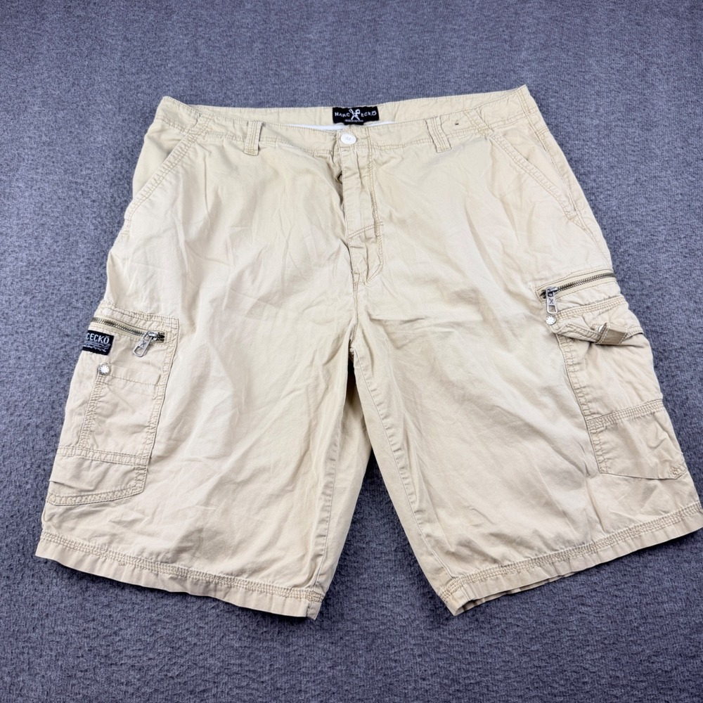 Marc Ecko Men's W36‎ Cargo Shorts Tan Beige Cotton Utility Pockets